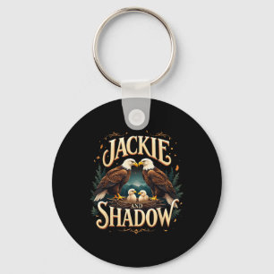 Vintage Jackie And Shadow Bald Eagle Family Graphi Key Ring