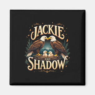Vintage Jackie And Shadow Bald Eagle Family Graphi Magnet