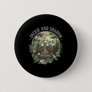 Vintage Jackie And Shadow Bald Eagle Family Nature 6 Cm Round Badge