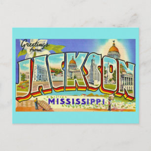 Vintage Jackson Miss Greetings Postcard
