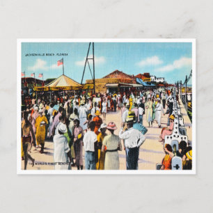 Vintage Jacksonville Beach, Florida Travel Postcard