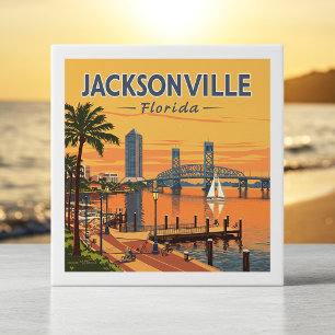 Vintage Jacksonville Florida Ceramic Tile
