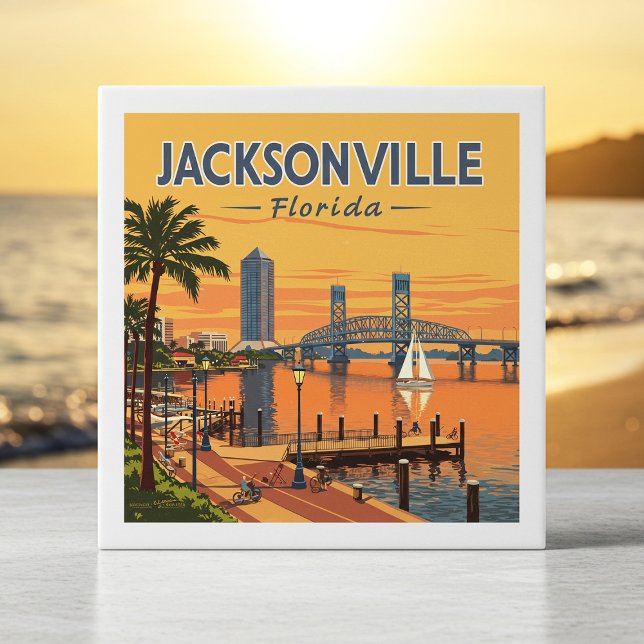 Vintage Jacksonville Florida Ceramic Tile (Creator Uploaded)