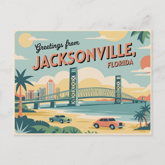 Vintage Jacksonville Postcard | Greetings from (Front)
