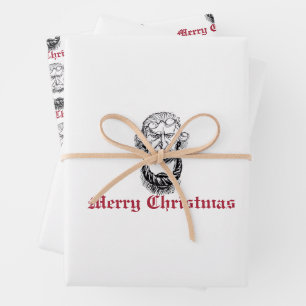 Vintage Jacob Marley Dickens A Christmas Carol Wrapping Paper Sheet