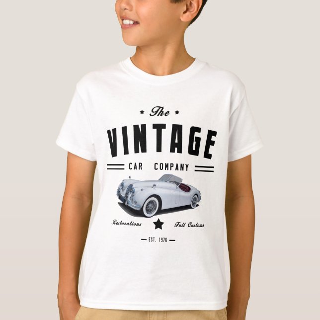 Vintage Jaguar Car Garage T-Shirt (Front)