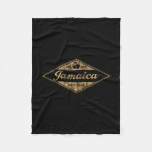 Vintage Jamaica Est 1962 Mens Outfit Jamaica Retro Fleece Blanket