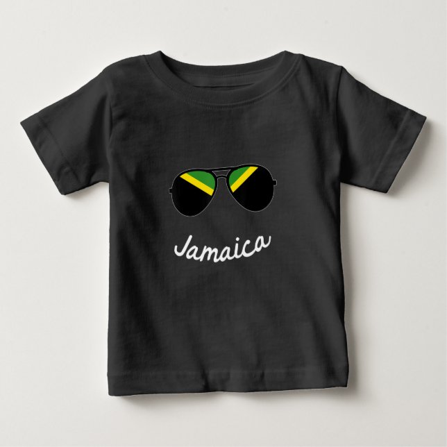 Vintage Jamaica Flag Jamaican Sunglasses Baby T-Shirt (Front)