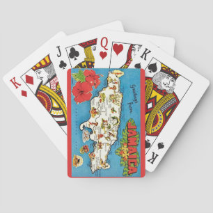Vintage Jamaica Island Postcard Playing Cards