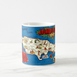 Vintage Jamaica Map Coffee Mug
