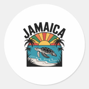 Vintage Jamaica Reggae Vacation Classic Round Sticker