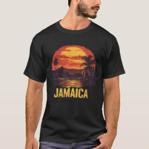 Vintage Jamaica Sunset Retro Art Print T-Shirt