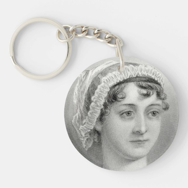 Vintage Jane Austen Illustration Keychain (Front)
