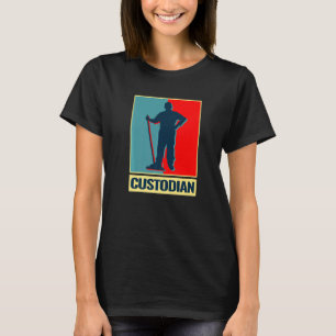 vintage janitor caretaker custodian Janitorial for T-Shirt