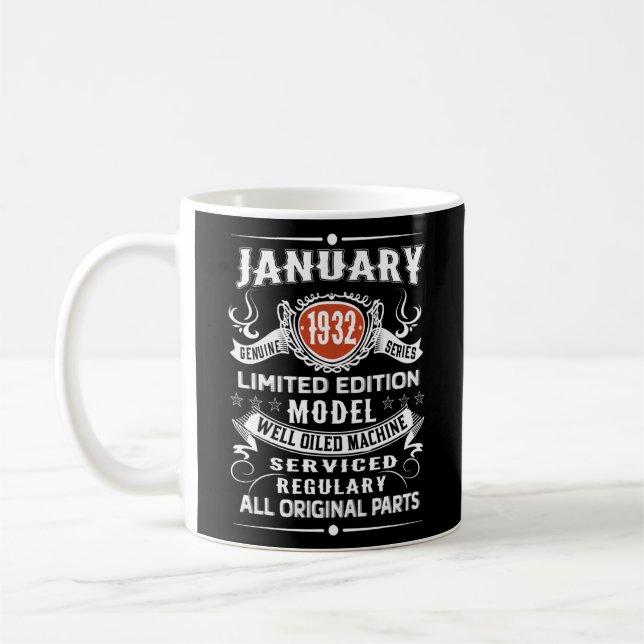 Vintage January 1932 Limited Edition 90th Coffee Mug (Left)
