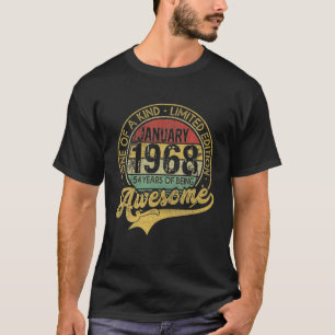 Vintage January 1968 54 Years Born In 1968 54Th Bd T-Shirt