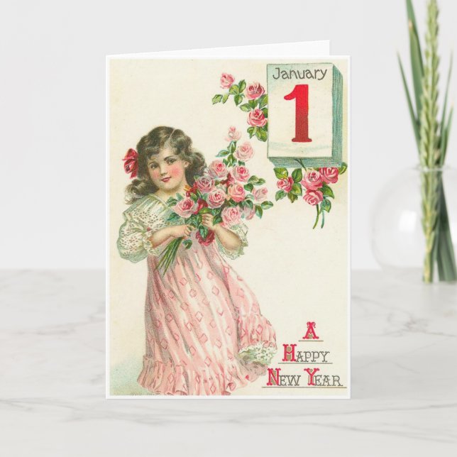 Vintage January 1st Holiday Card (Front)
