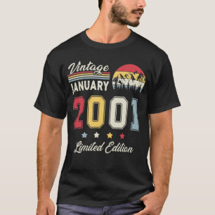 Vintage January 2001 Retro Birthday Men Women T-Shirt