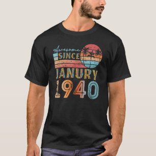 vintage janury 1940 92 years old 82th birthday men T-Shirt