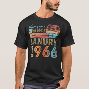 vintage janury 1966 92 years old 56th birthday men T-Shirt
