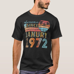 vintage janury 1972 92 years old 50th birthday men T-Shirt