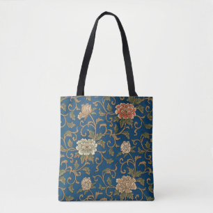 Vintage Japan Chrysanthemum Print Tote Bag