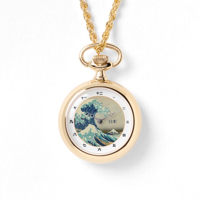 Vintage Japan, Great Wave off Kanagawa kanji watch (Front)