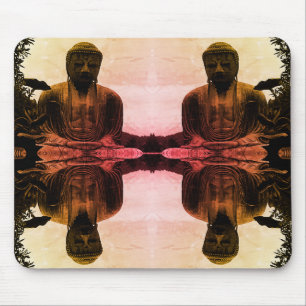 Vintage Japan Kamakura Great Buddha Button Mouse Pad