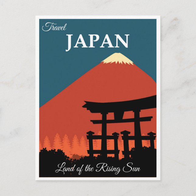 Vintage Japan Mount Fuji Travel Postcard (Front)