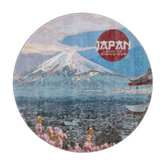 Vintage Japan Mt. Fuji Travel Cutting Board