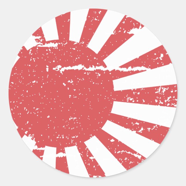 Vintage Japan Navy Flag Classic Round Sticker (Front)