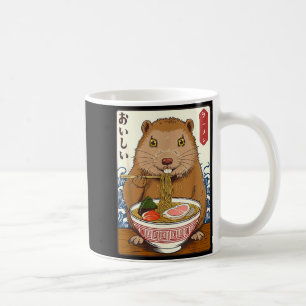 Vintage Japanese Art Groundhog Eat Ramen Funny Gro Coffee Mug