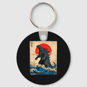 Vintage Japanese Art Kaiju Monster  Key Ring