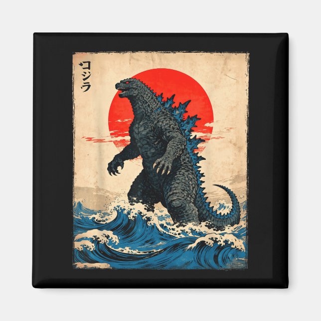 Vintage Japanese Art Kaiju Monster  Magnet (Front)