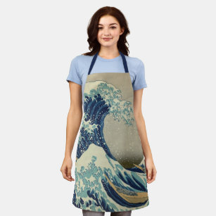 Vintage Japanese Art, The Great Wave by Hokusai Apron