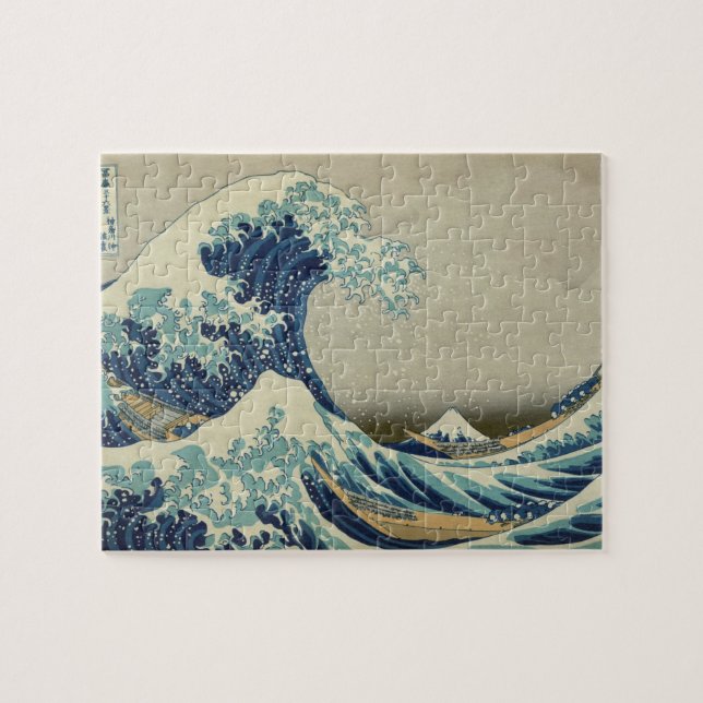 Vintage Japanese Art, The Great Wave by Hokusai Jigsaw Puzzle (Horizontal)