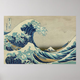 Vintage Japanese Art, The Great Wave by Hokusai Poster