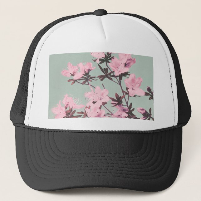 Vintage Japanese azaleas by Ogawa Kazumasa Trucker Hat (Front)