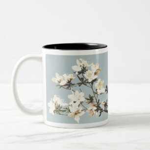 Vintage Japanese azaleas by Ogawa Kazumasa Two-Tone Coffee Mug