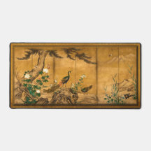 Vintage Japanese Bird Art Desk Mat