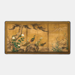 Vintage Japanese Bird Art Desk Mat
