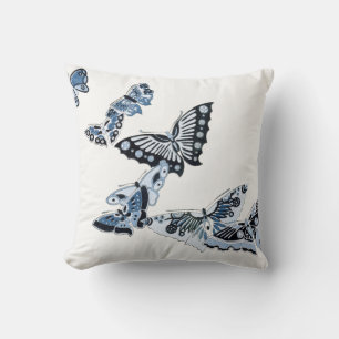 Vintage Japanese Butterflies Kamisaka Sekka Design Cushion