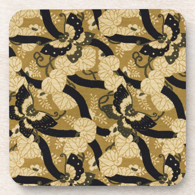 Vintage Japanese Butterfly G.A. Audsley Pattern Coaster (Front)