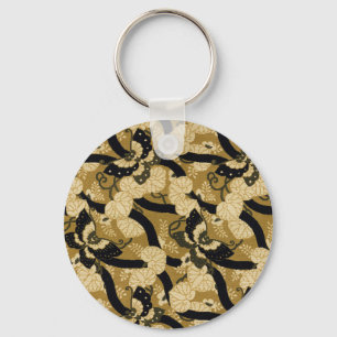 Vintage Japanese Butterfly G.A. Audsley Pattern Key Ring