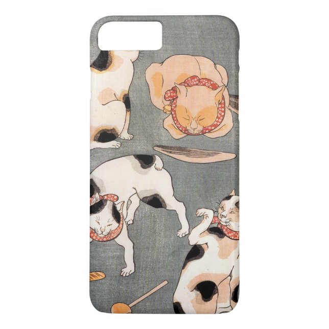 Vintage Japanese Cat Art Case-Mate iPhone Case (Back)