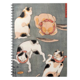 Vintage Japanese Cat Art Notebook