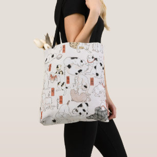 Vintage Japanese Cats Tote Bag