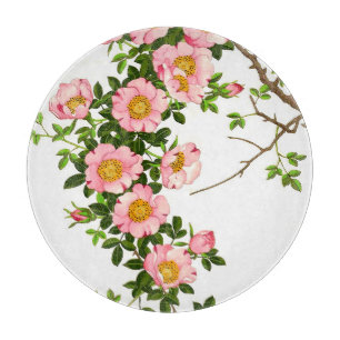 Vintage Japanese Cherry Blossoms, Pink and Gold Cutting Board