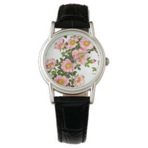 Vintage Japanese Cherry Blossoms, Pink and Gold Watch