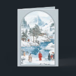 Vintage Japanese Christmas Card<br><div class="desc">Celebrate the serenity of the season with this beautifully illustrated Japanese Christmas card. Featuring a peaceful snow-covered landscape with majestic mountains, a frozen river, and traditionally dressed figures in elegant kimonos, this card captures the quiet magic of winter in a classic ukiyo-e style. Perfect for those who appreciate cultural beauty,...</div>